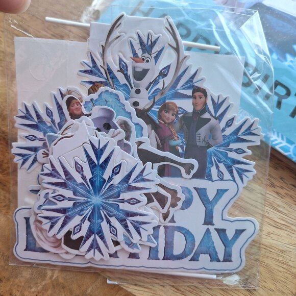 Frozen Themed Birthday Party Banner Characters Snowflakes Princess Winter Cold - Picture 4 of 5